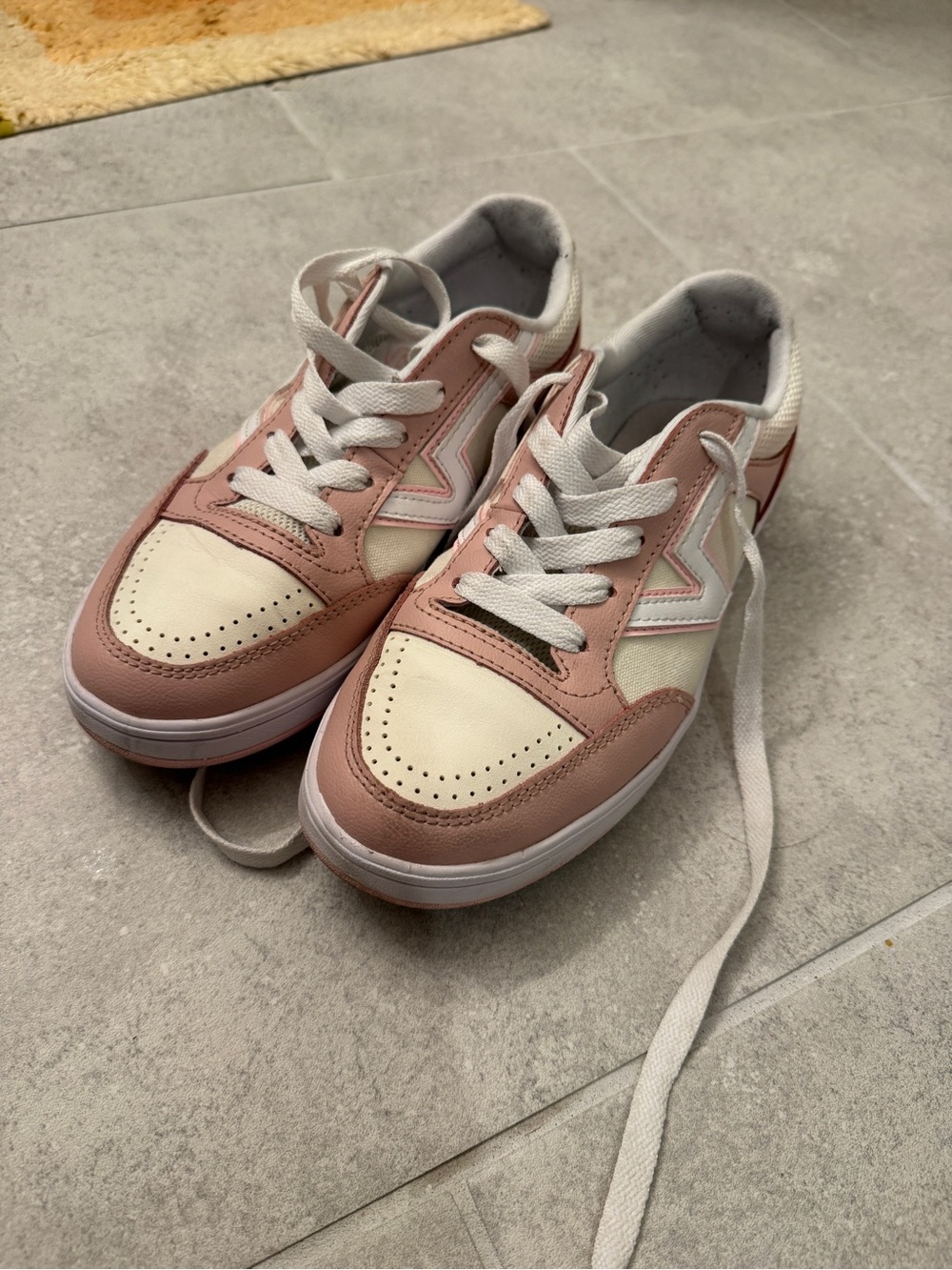Vans Women’s Pink and Cream Low-Top Sneakers